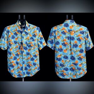 MBX Premium Goods Blue Floral Men's Shirt- NWT size XL